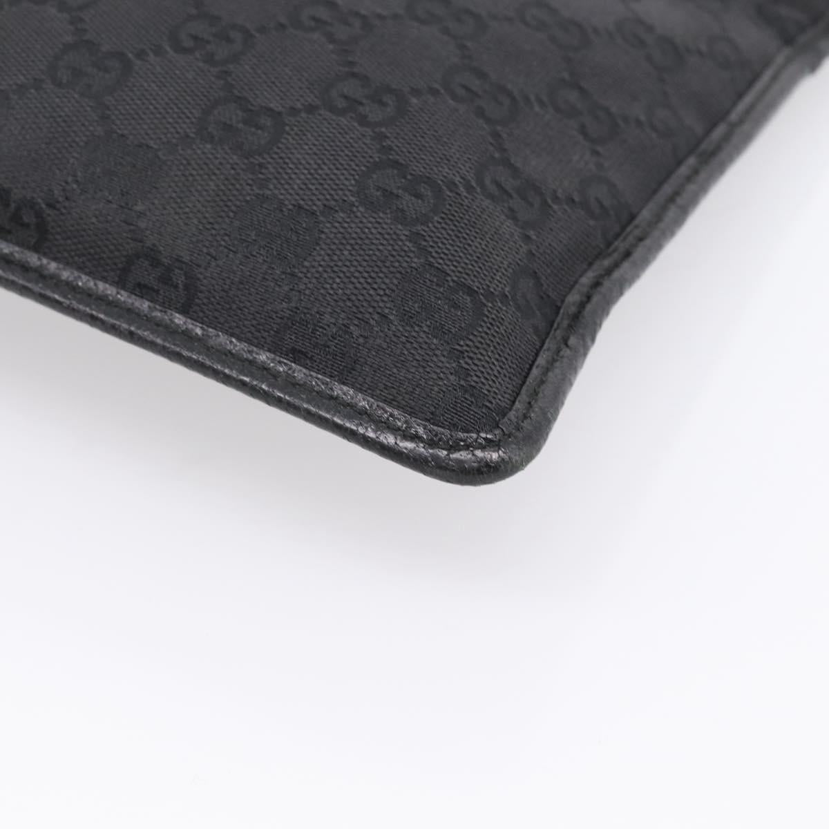 GUCCI GG Canvas Shoulder Bag Black Silver 27639 Auth 201392A