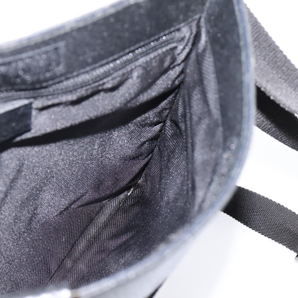 GUCCI GG Canvas Shoulder Bag Black Silver 27639 Auth 201392A