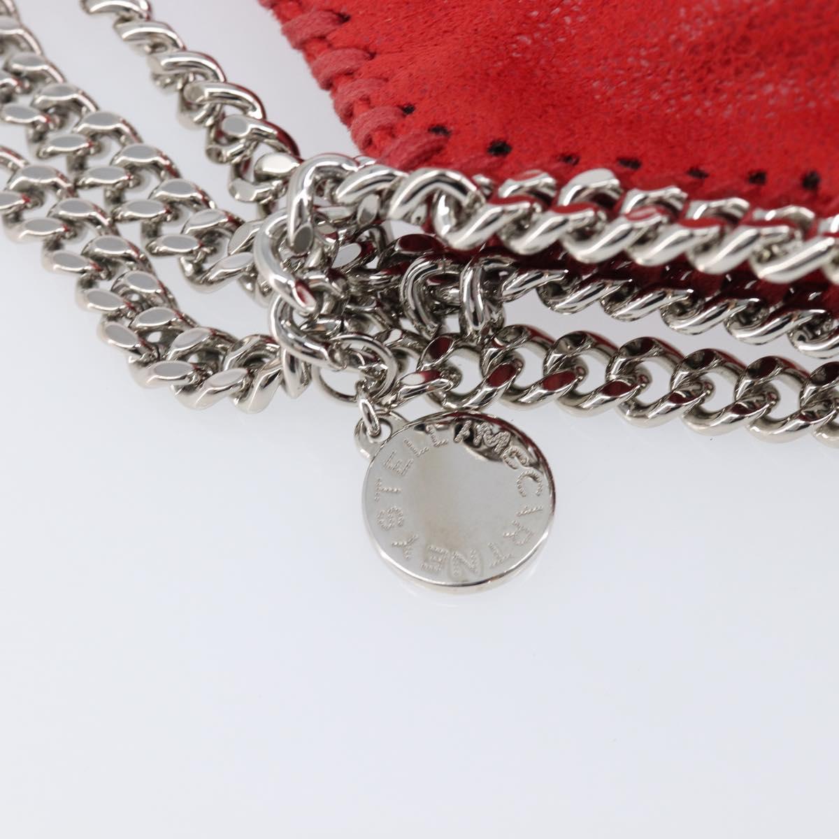 Stella MacCartney Falabella Chain Hand Bag Polyester 2way Red Auth 201393A