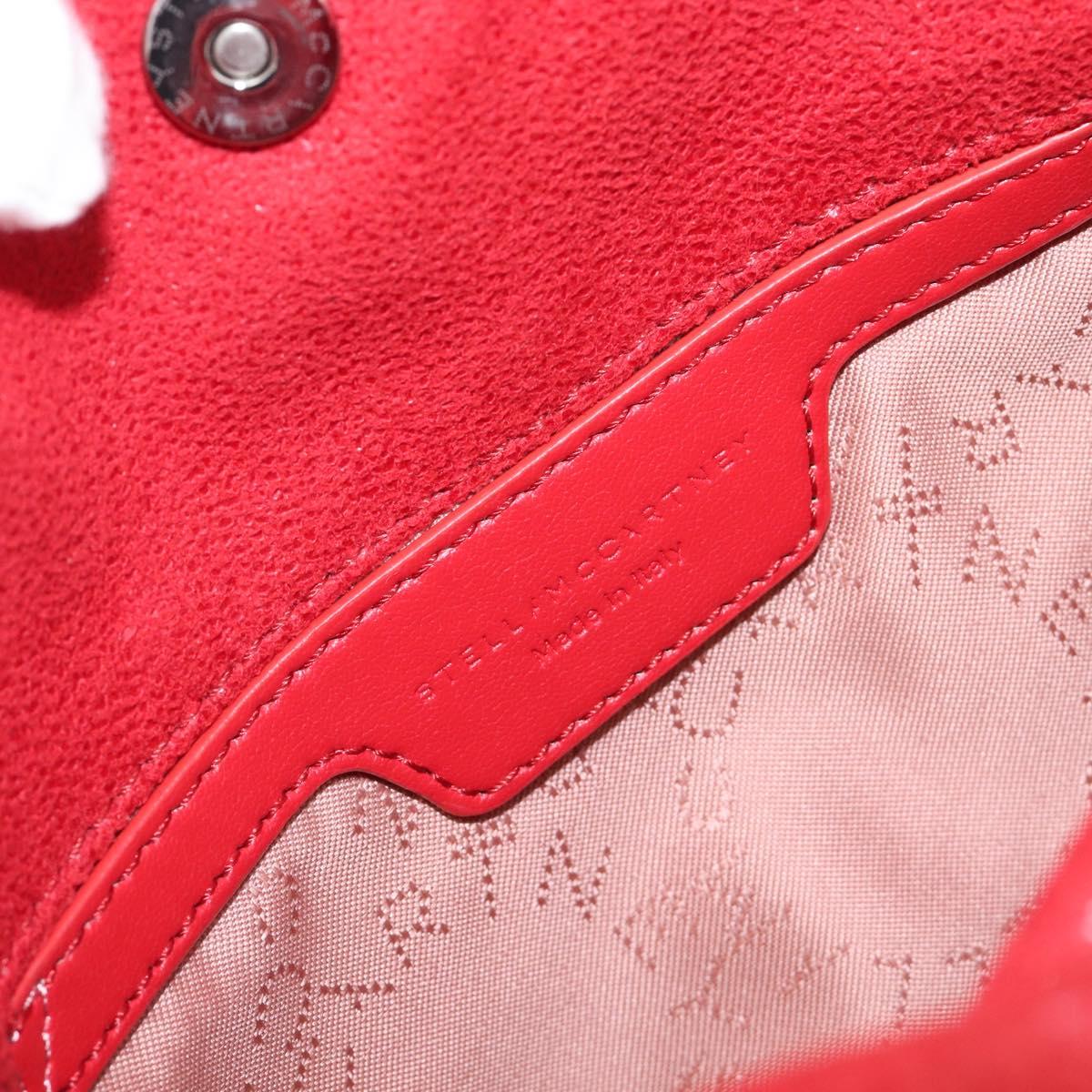 Stella MacCartney Falabella Chain Hand Bag Polyester 2way Red Auth 201393A