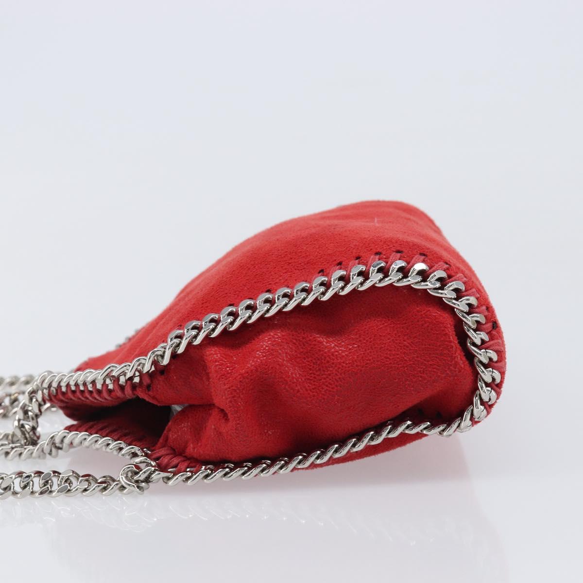 Stella MacCartney Falabella Chain Hand Bag Polyester 2way Red Auth 201393A
