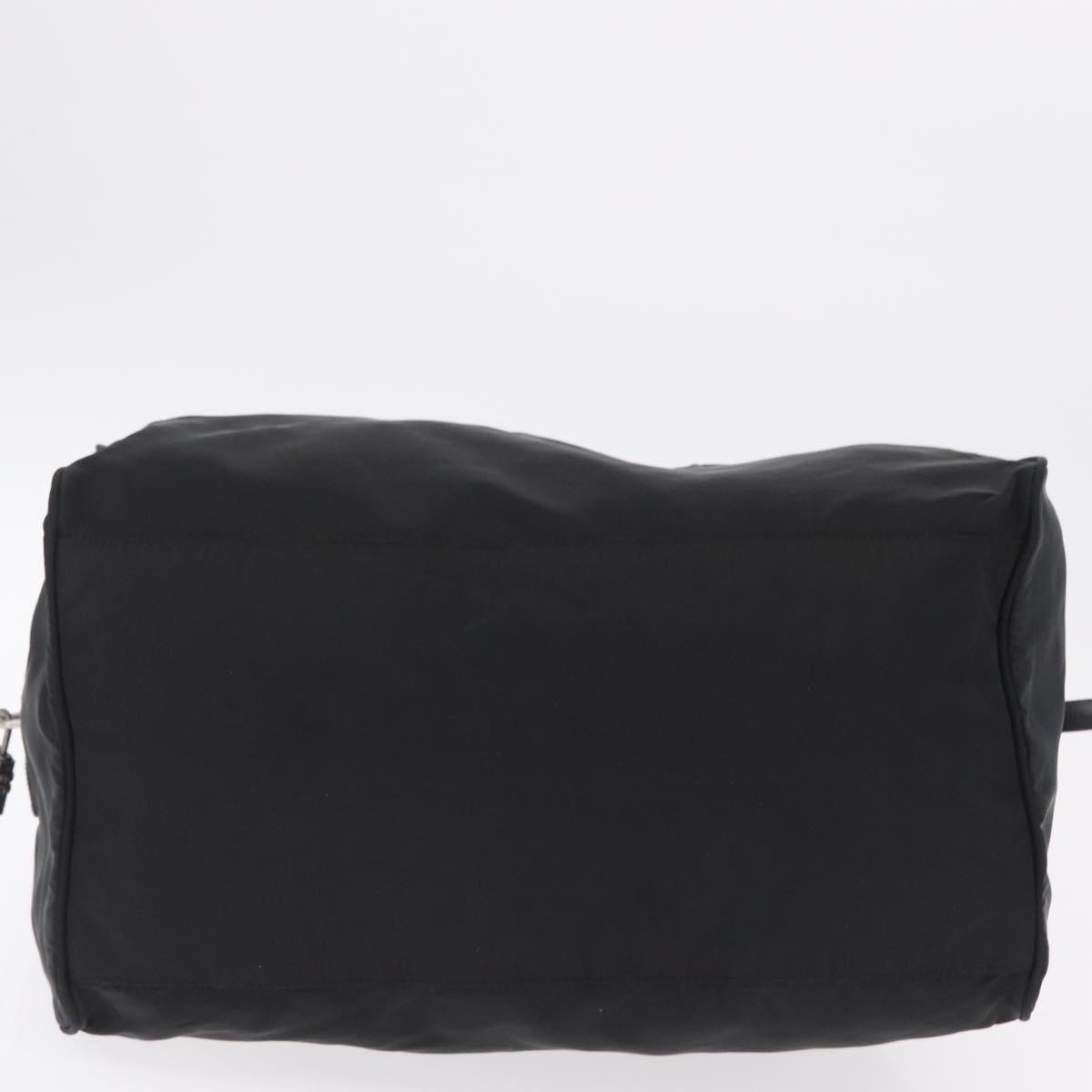 PRADA Hand Bag Nylon Black Silver Auth 201394A