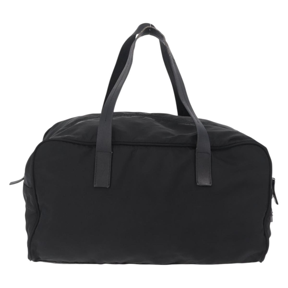 PRADA Hand Bag Nylon Black Silver Auth 201394A