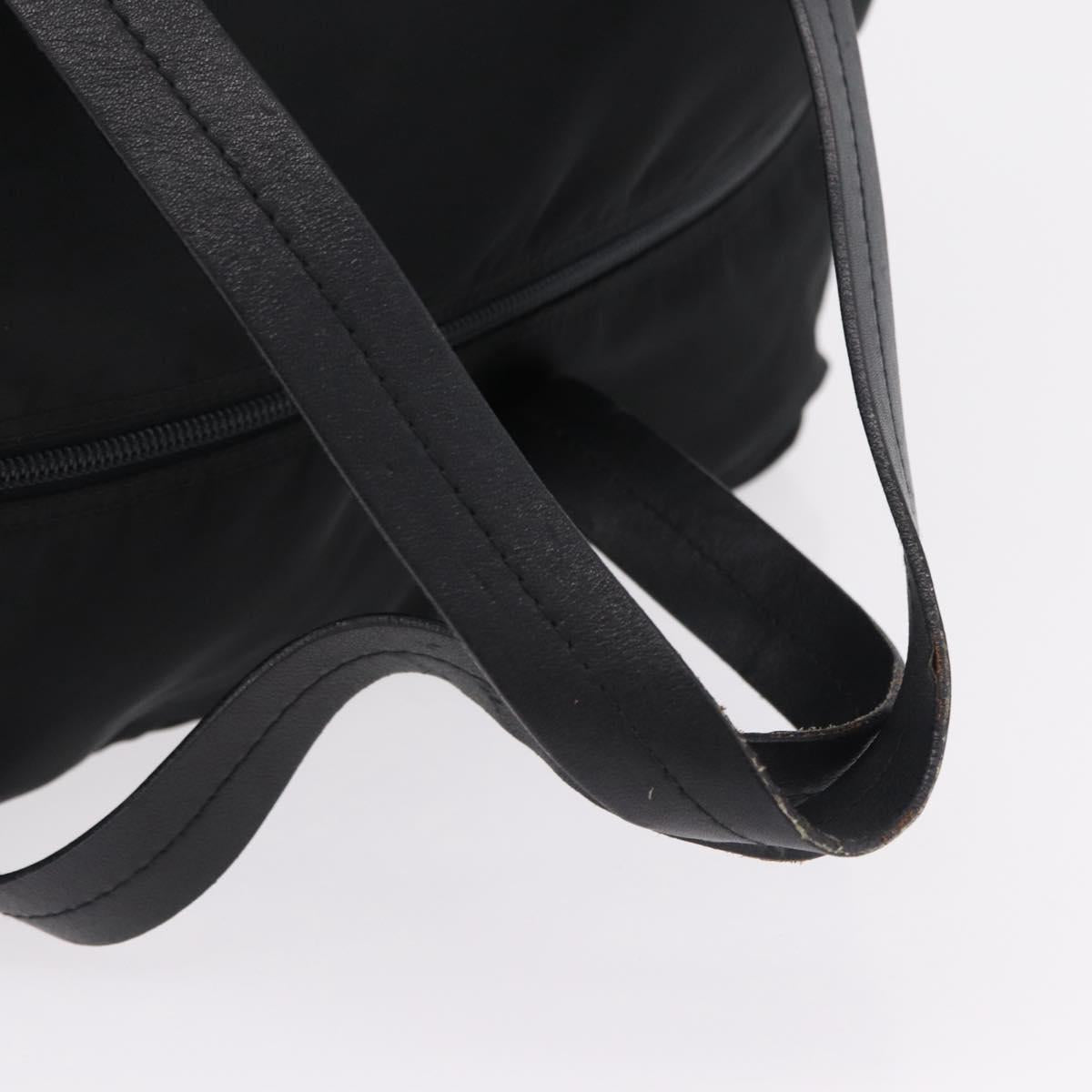 PRADA Hand Bag Nylon Black Silver Auth 201394A