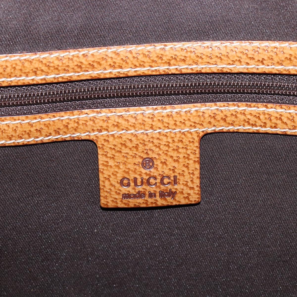 GUCCI GG Canvas Shoulder Bag Beige Silver 124357 Auth 201398