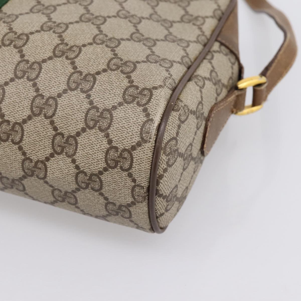 GUCCI GG Supreme Web Sherry Line Shoulder Bag PVC Beige 56 02 005 Auth 201400