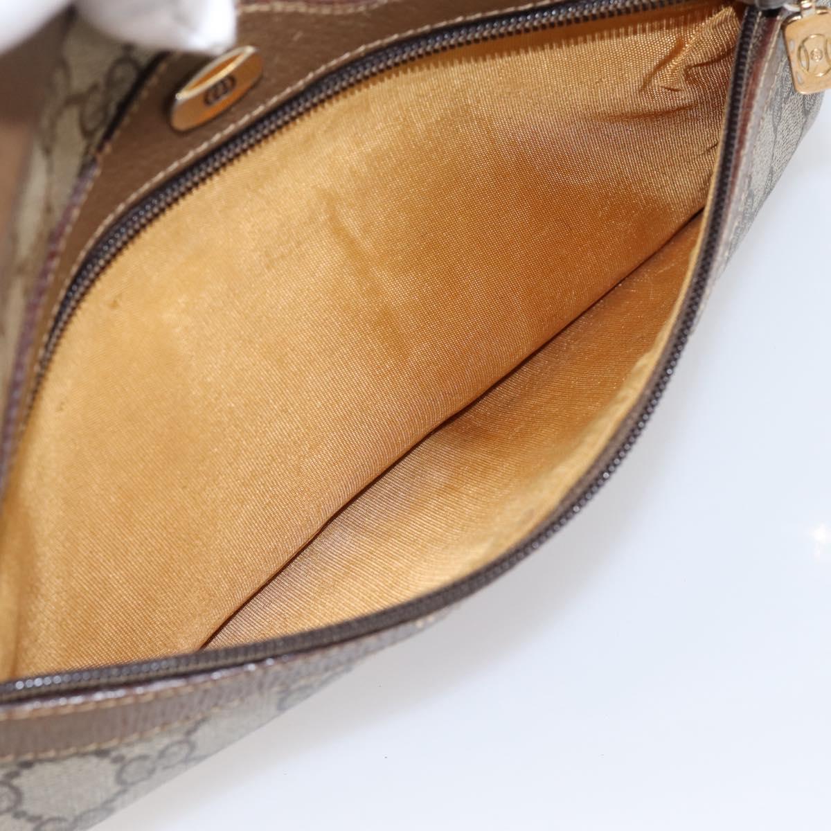 GUCCI GG Supreme Web Sherry Line Shoulder Bag PVC Beige 56 02 005 Auth 201400