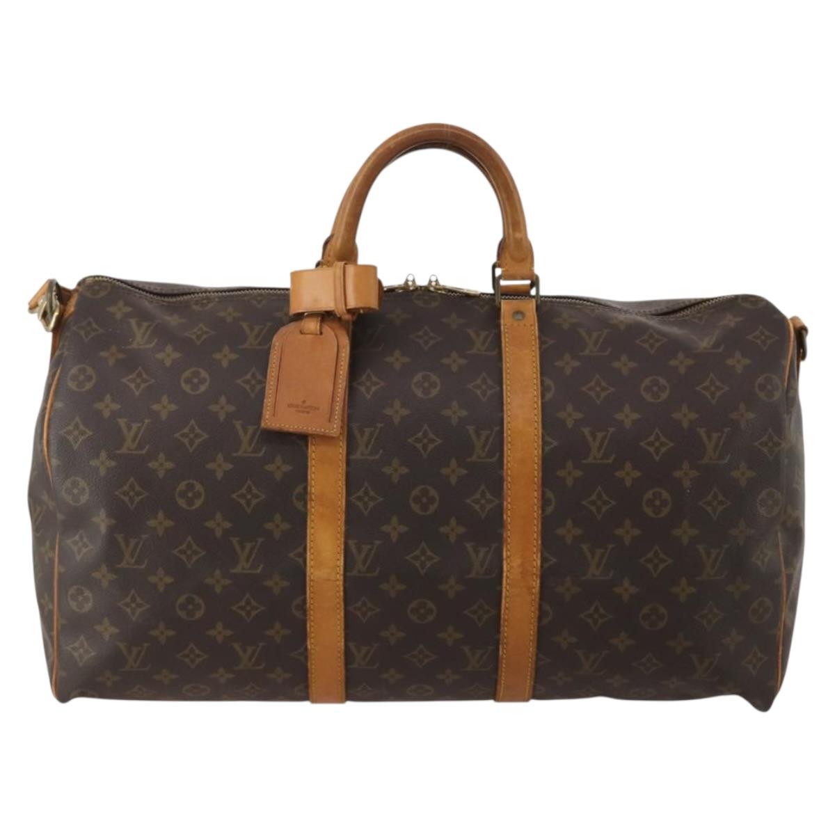 LOUIS VUITTON Monogram Keepall Bandouliere 50 Boston Bag M41416 LV Auth 201401