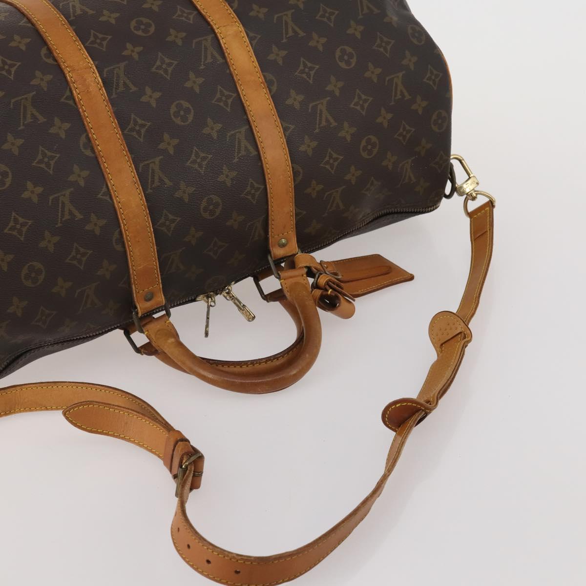 LOUIS VUITTON Monogram Keepall Bandouliere 50 Boston Bag M41416 LV Auth 201401