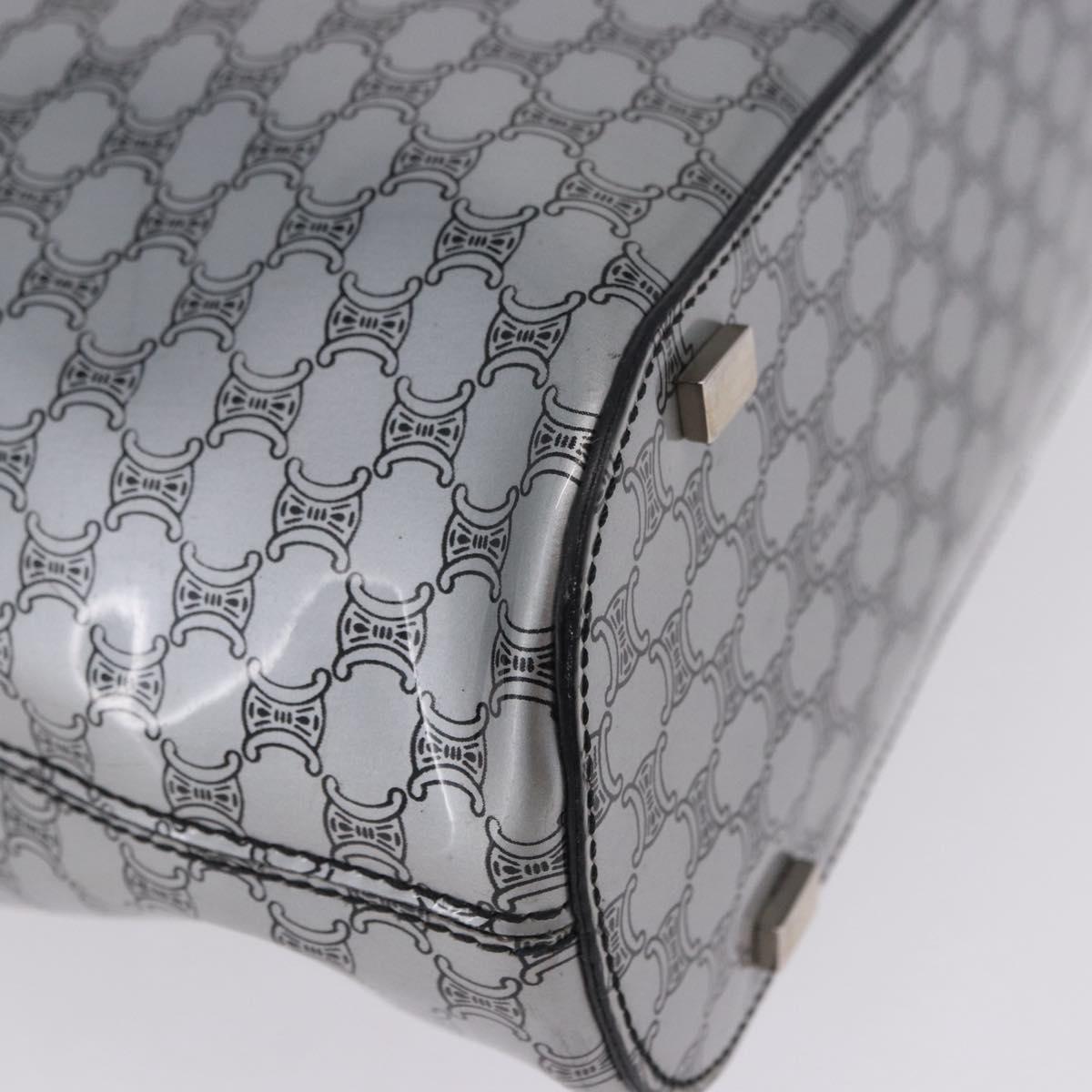 CELINE Macadam Shoulder Bag PVC Leather Silver Black Auth 201404A