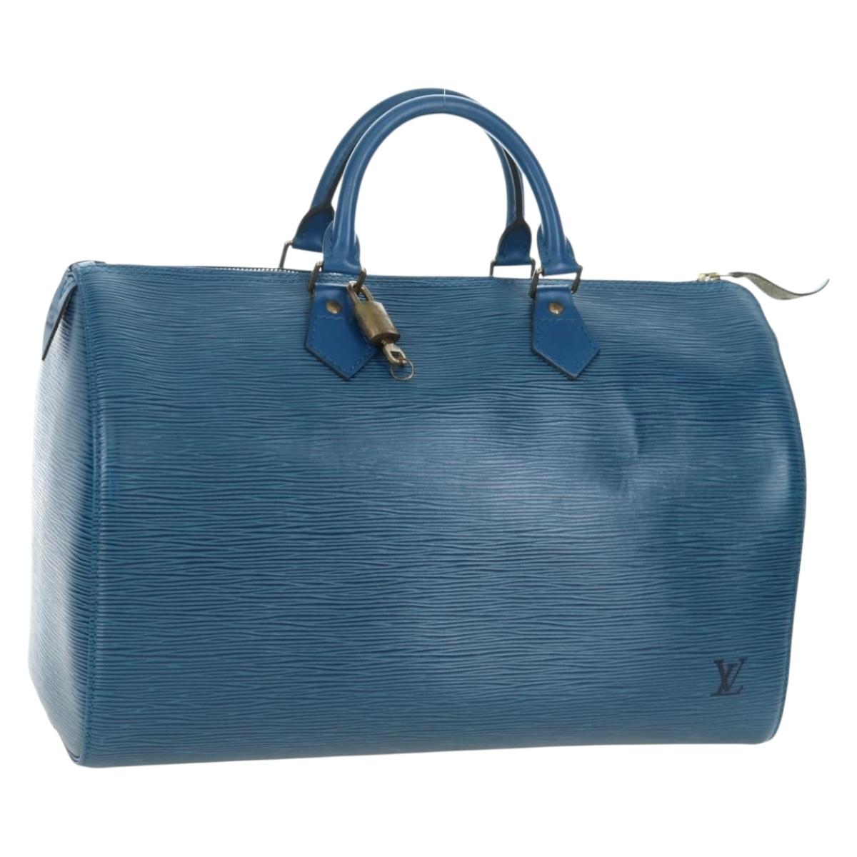 LOUIS VUITTON Epi Speedy 35 Hand Bag Toledo Blue M42995 LV Auth 201415V