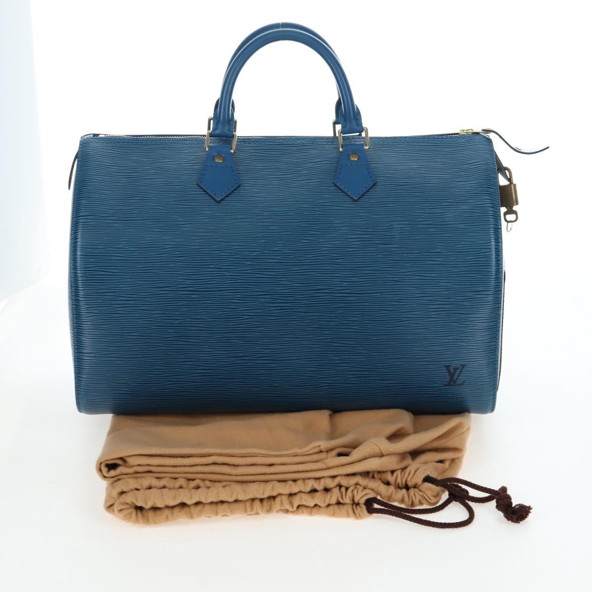 LOUIS VUITTON Epi Speedy 35 Hand Bag Toledo Blue M42995 LV Auth 201415V