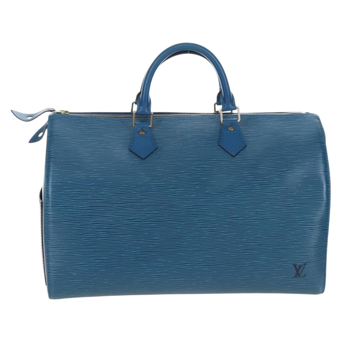 LOUIS VUITTON Epi Speedy 35 Hand Bag Toledo Blue M42995 LV Auth 201415V
