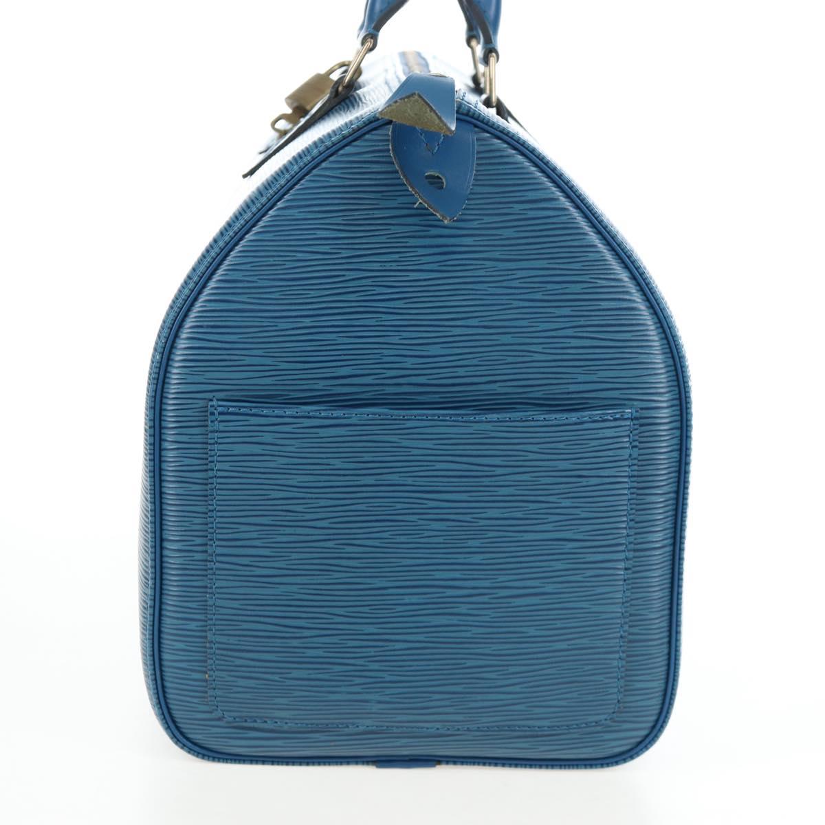 LOUIS VUITTON Epi Speedy 35 Hand Bag Toledo Blue M42995 LV Auth 201415V