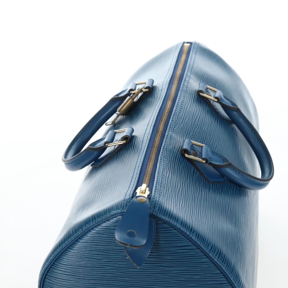 LOUIS VUITTON Epi Speedy 35 Hand Bag Toledo Blue M42995 LV Auth 201415V
