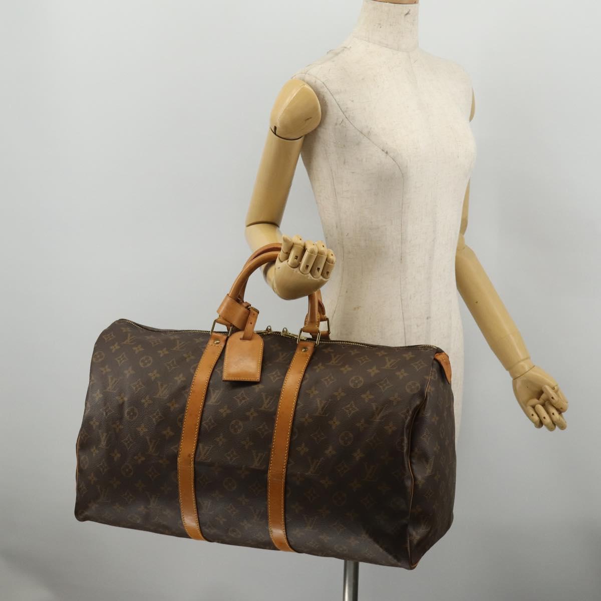 LOUIS VUITTON Monogram Keepall 50 Boston Bag M41426 LV Auth 201418A