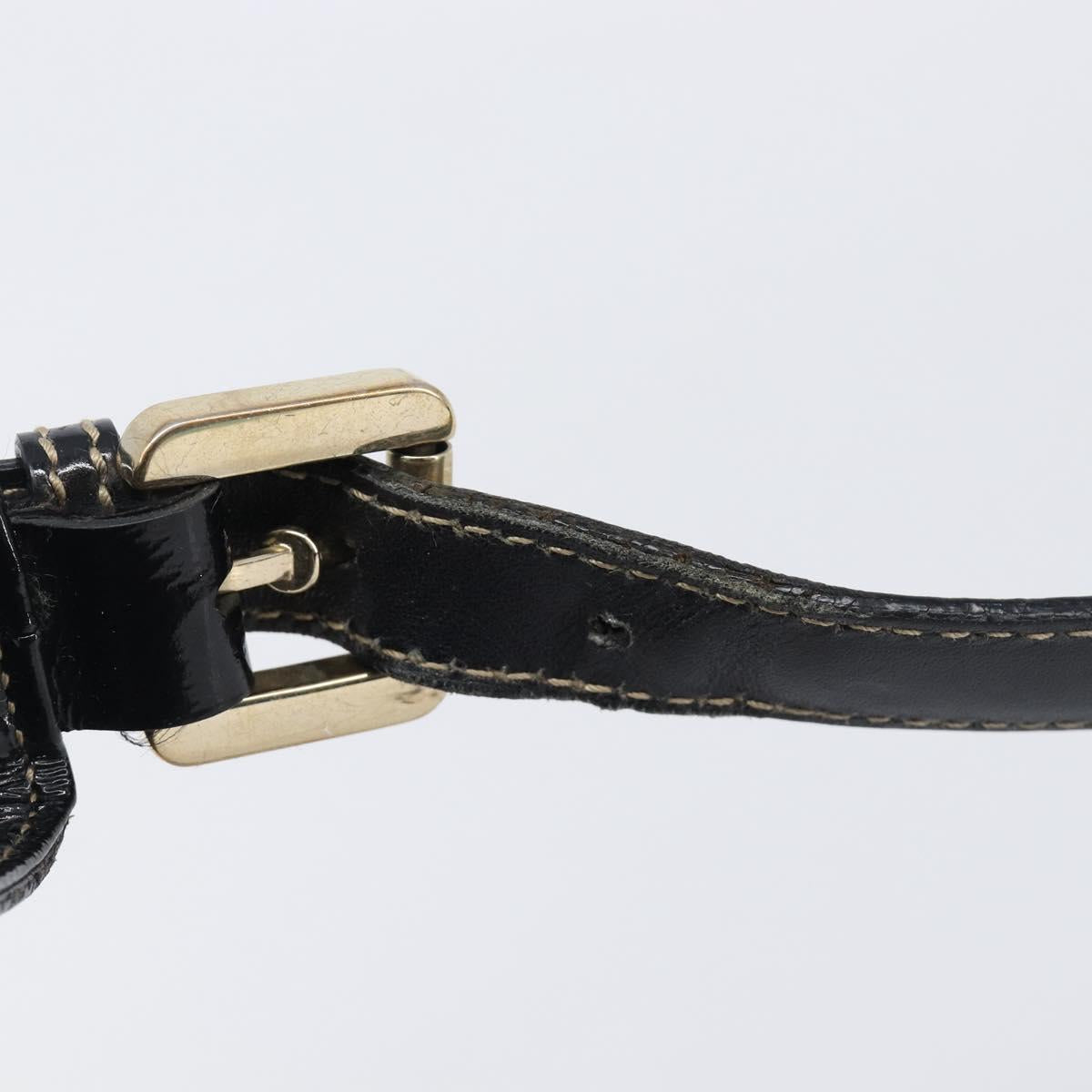 GUCCI Interlocking Shoulder Bag PVC Leather Black Gold Tone 162740 Auth 201423