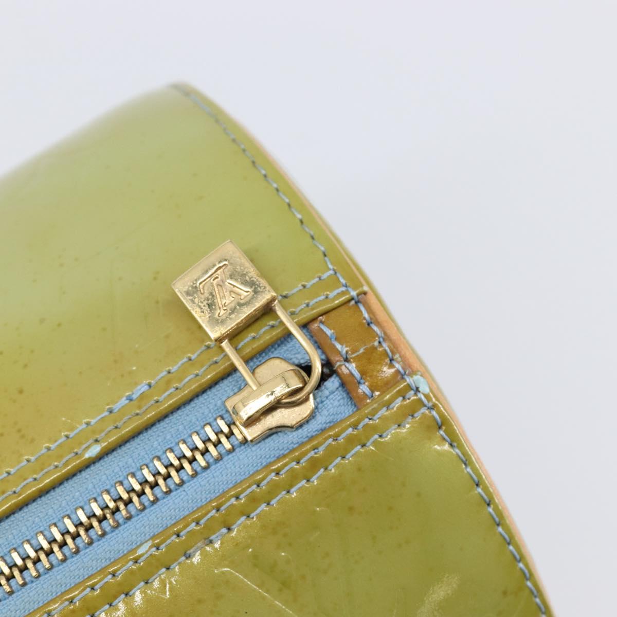 LOUIS VUITTON Monogram Vernis Bedford Hand Bag Baby Blue M91007 LV Auth 201430A