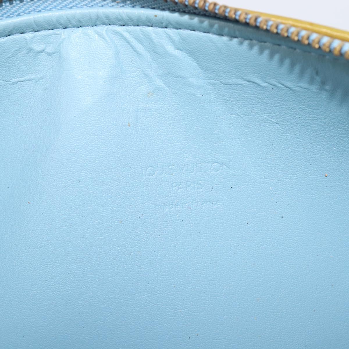 LOUIS VUITTON Monogram Vernis Bedford Hand Bag Baby Blue M91007 LV Auth 201430A