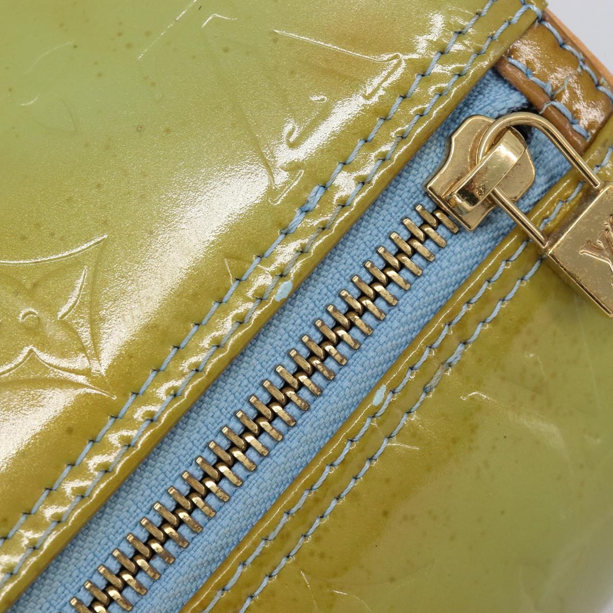 LOUIS VUITTON Monogram Vernis Bedford Hand Bag Baby Blue M91007 LV Auth 201430A