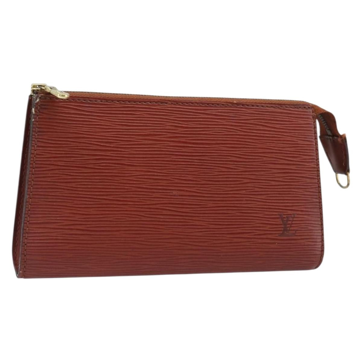 LOUIS VUITTON Epi Pochette Accessoires Pouch Brown M52983 LV Auth 201432