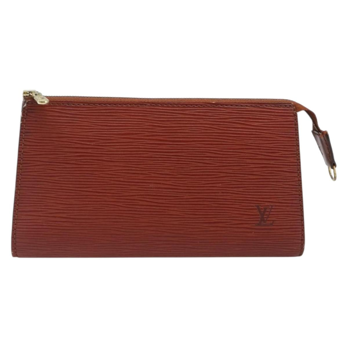 LOUIS VUITTON Epi Pochette Accessoires Pouch Brown M52983 LV Auth 201432