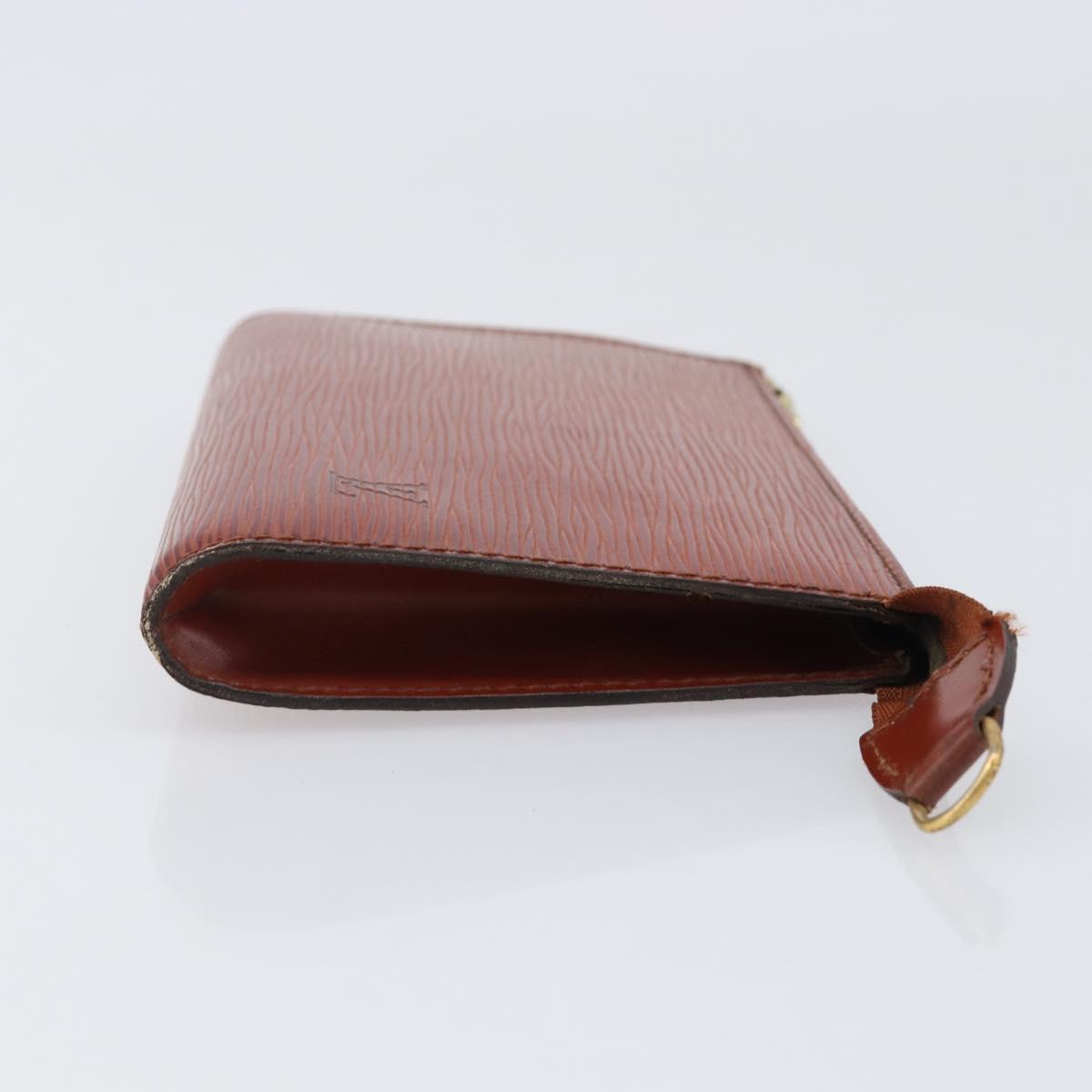 LOUIS VUITTON Epi Pochette Accessoires Pouch Brown M52983 LV Auth 201432