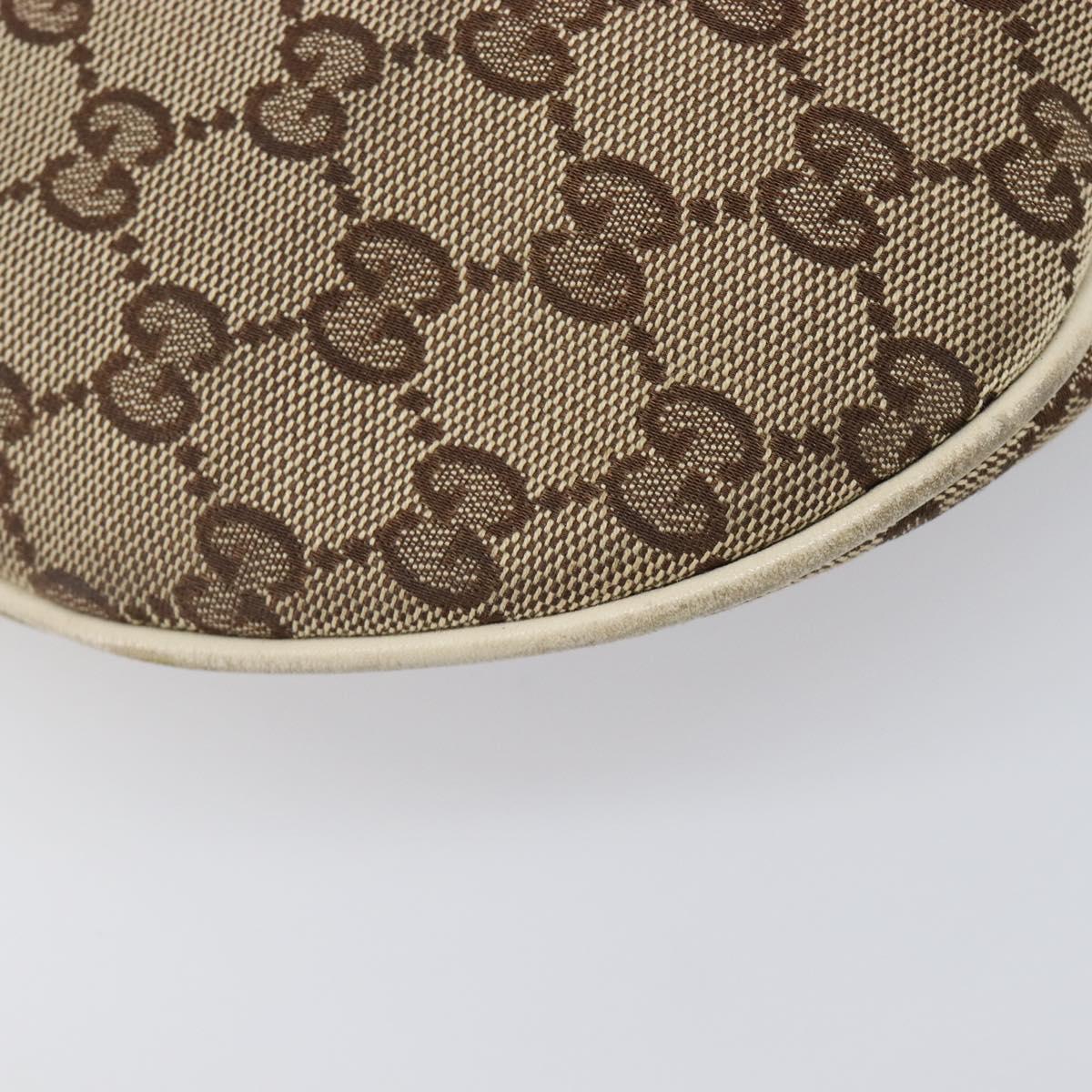 GUCCI GG Canvas Shoulder Bag Beige Gold Tone 169998 Auth 201433