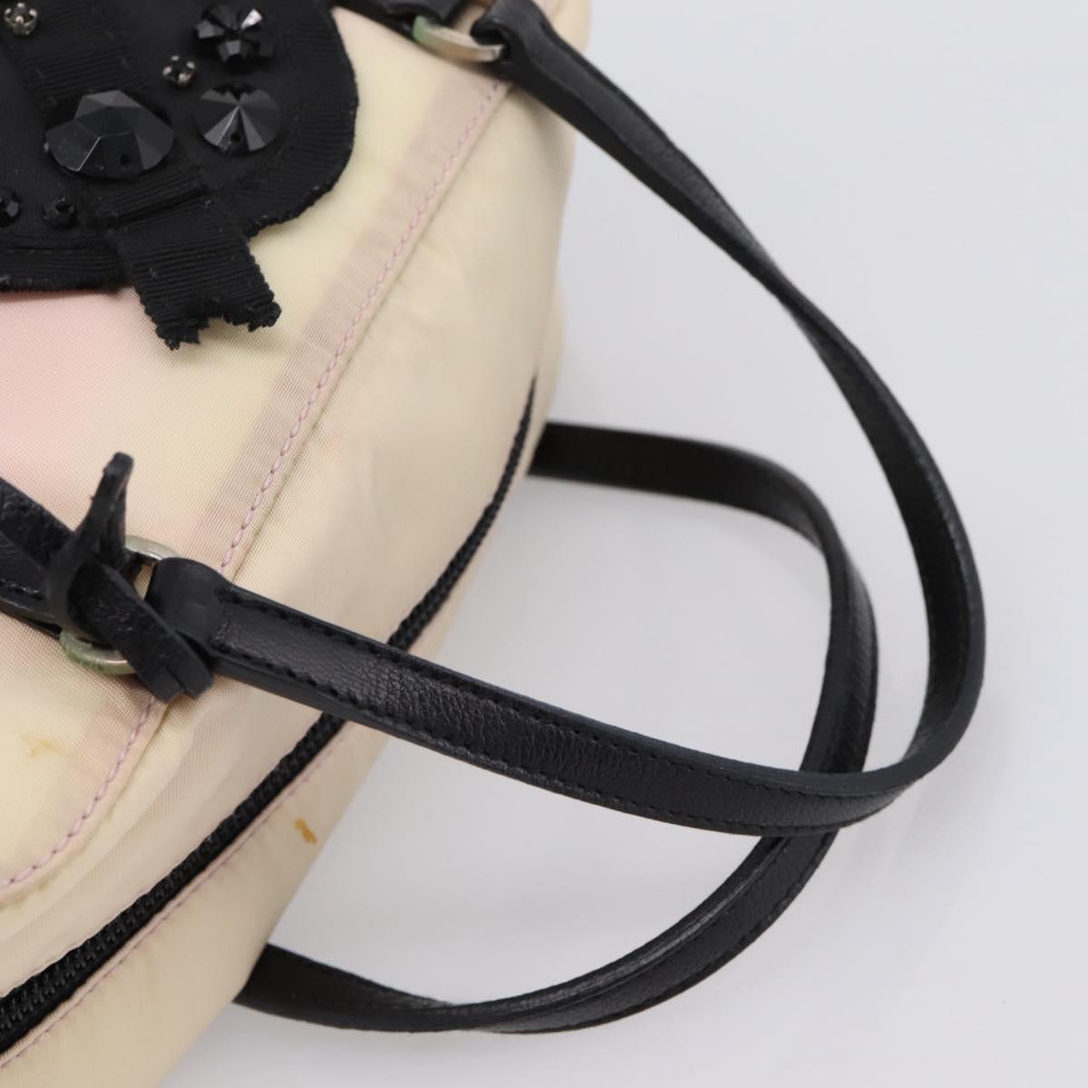 PRADA Hand Bag Nylon Pink Black Auth 201438