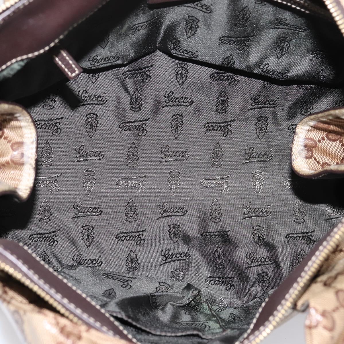 GUCCI GG Crystal Hand Bag Coated Canvas Beige Gold 197020 Auth 201445