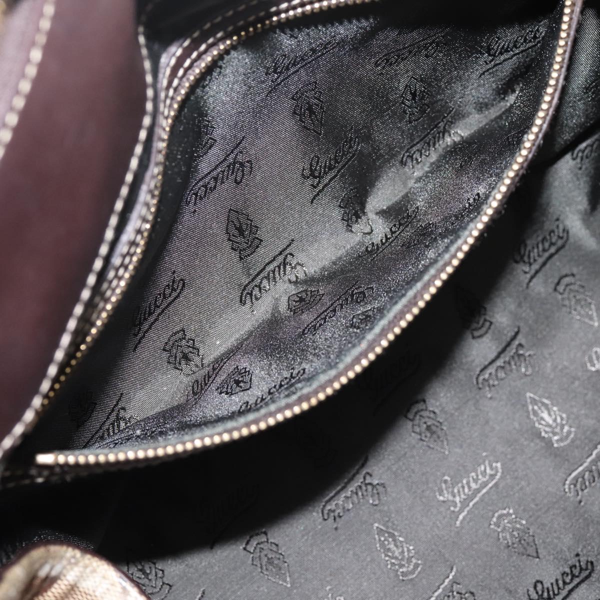 GUCCI GG Crystal Hand Bag Coated Canvas Beige Gold 197020 Auth 201445