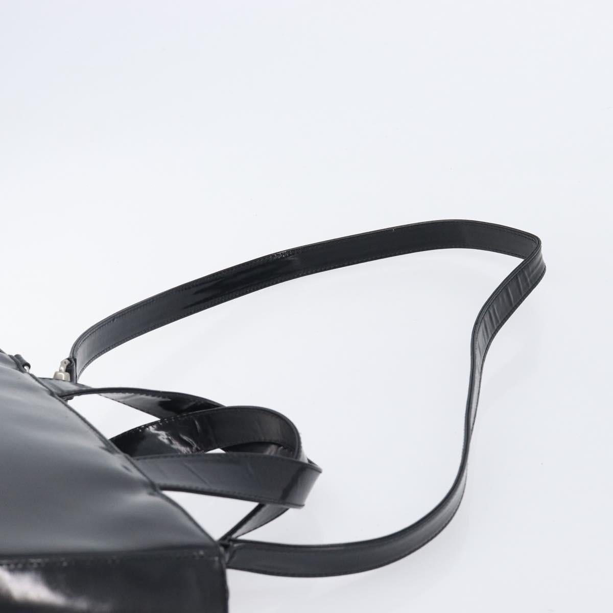 GUCCI Hand Bag Patent Leather 2way Black Silver 000 1013 0504 Auth 201452