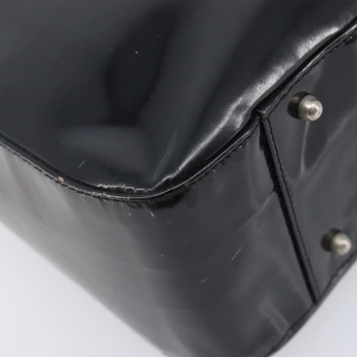 GUCCI Hand Bag Patent Leather 2way Black Silver 000 1013 0504 Auth 201452