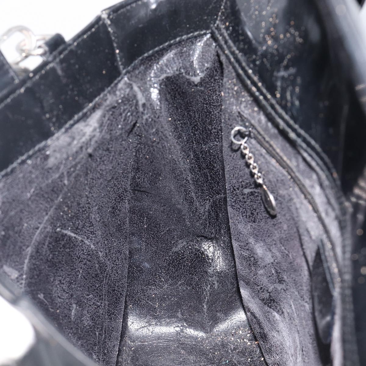 GUCCI Hand Bag Patent Leather 2way Black Silver 000 1013 0504 Auth 201452