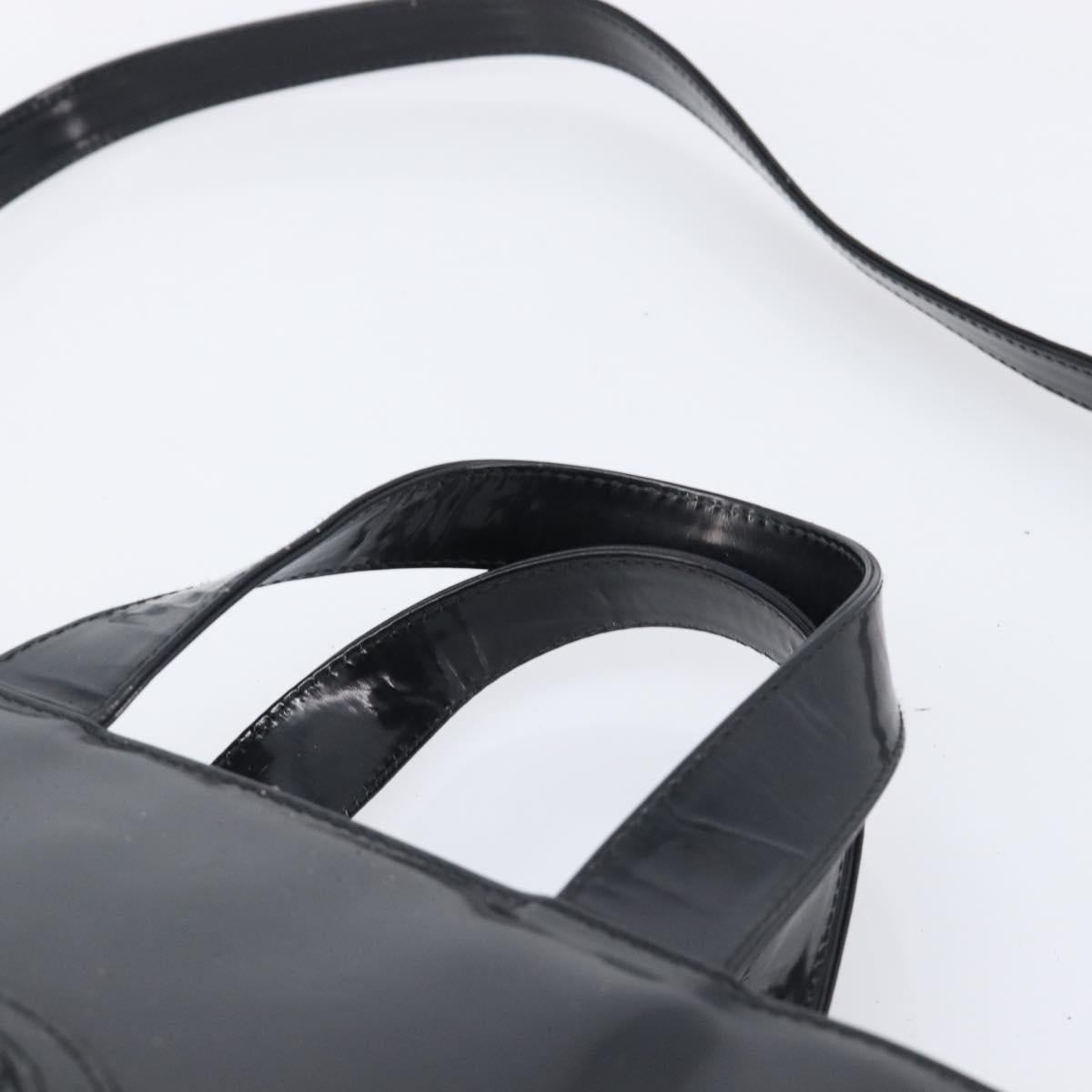 GUCCI Hand Bag Patent Leather 2way Black Silver 000 1013 0504 Auth 201452