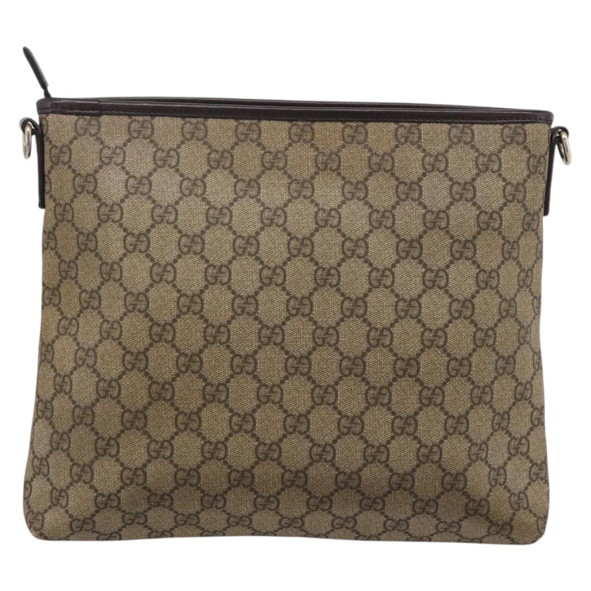 GUCCI GG Supreme Web Sherry Line Bag Outlet Beige Gold 388926 Auth 201457