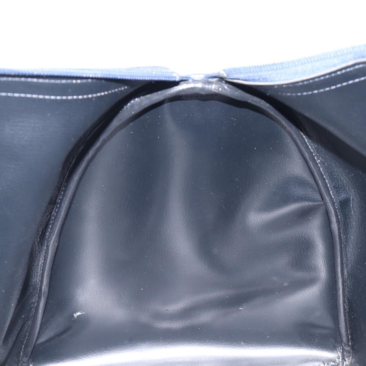 Burberrys Nova Check Boston Bag Canvas Navy Gold Auth 201462A