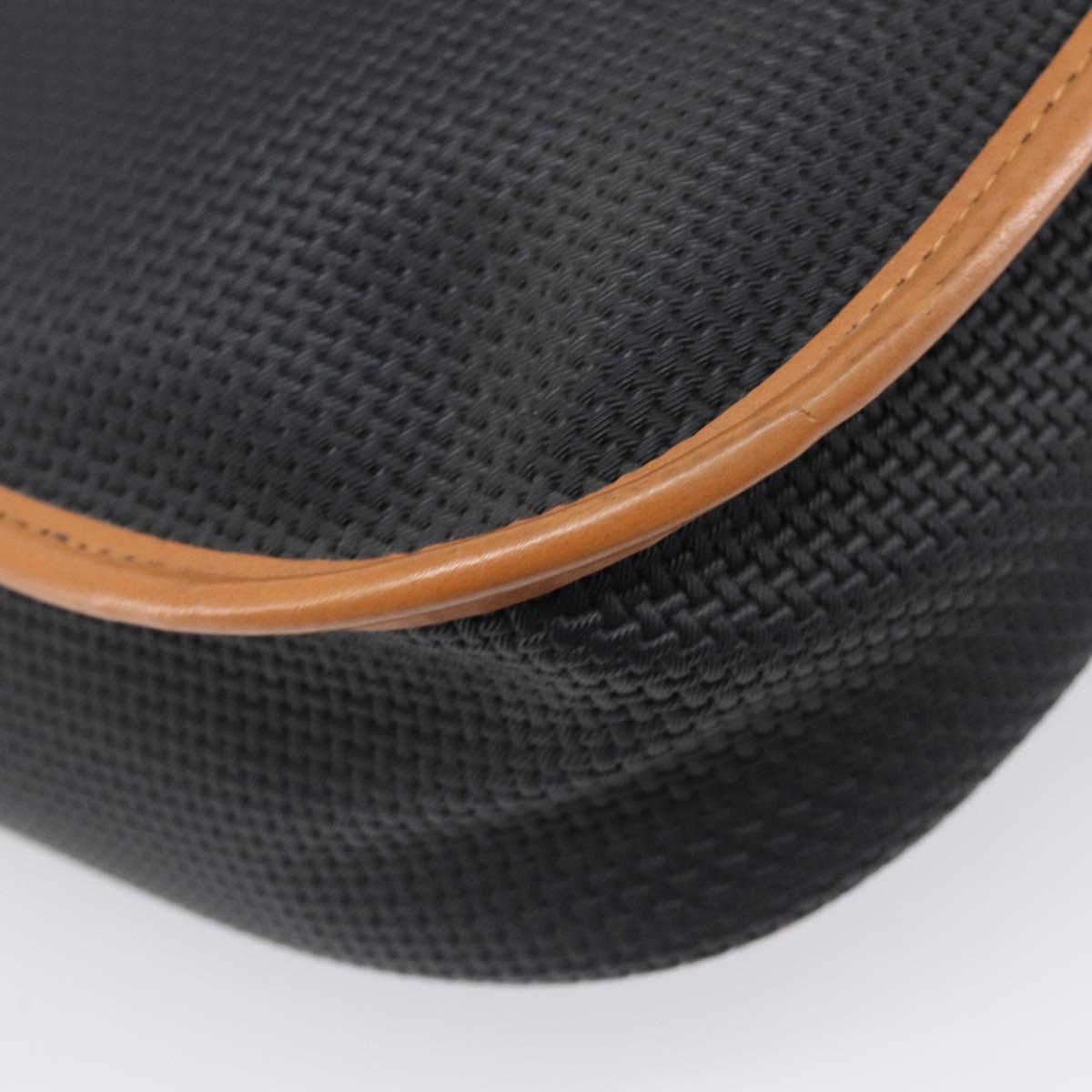 SAINT LAURENT Shoulder Bag PVC Canvas Black Gold Auth 201465