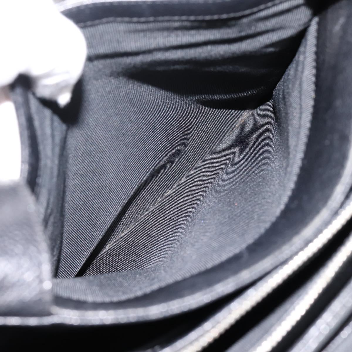 CHANEL Tote Bag Caviar Skin Black Silver CC Auth 201476