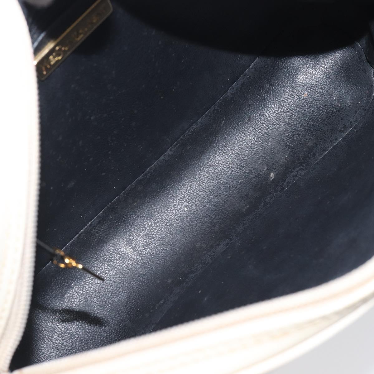 SAINT LAURENT Shoulder Bag Leather Beige Gold Auth 201477