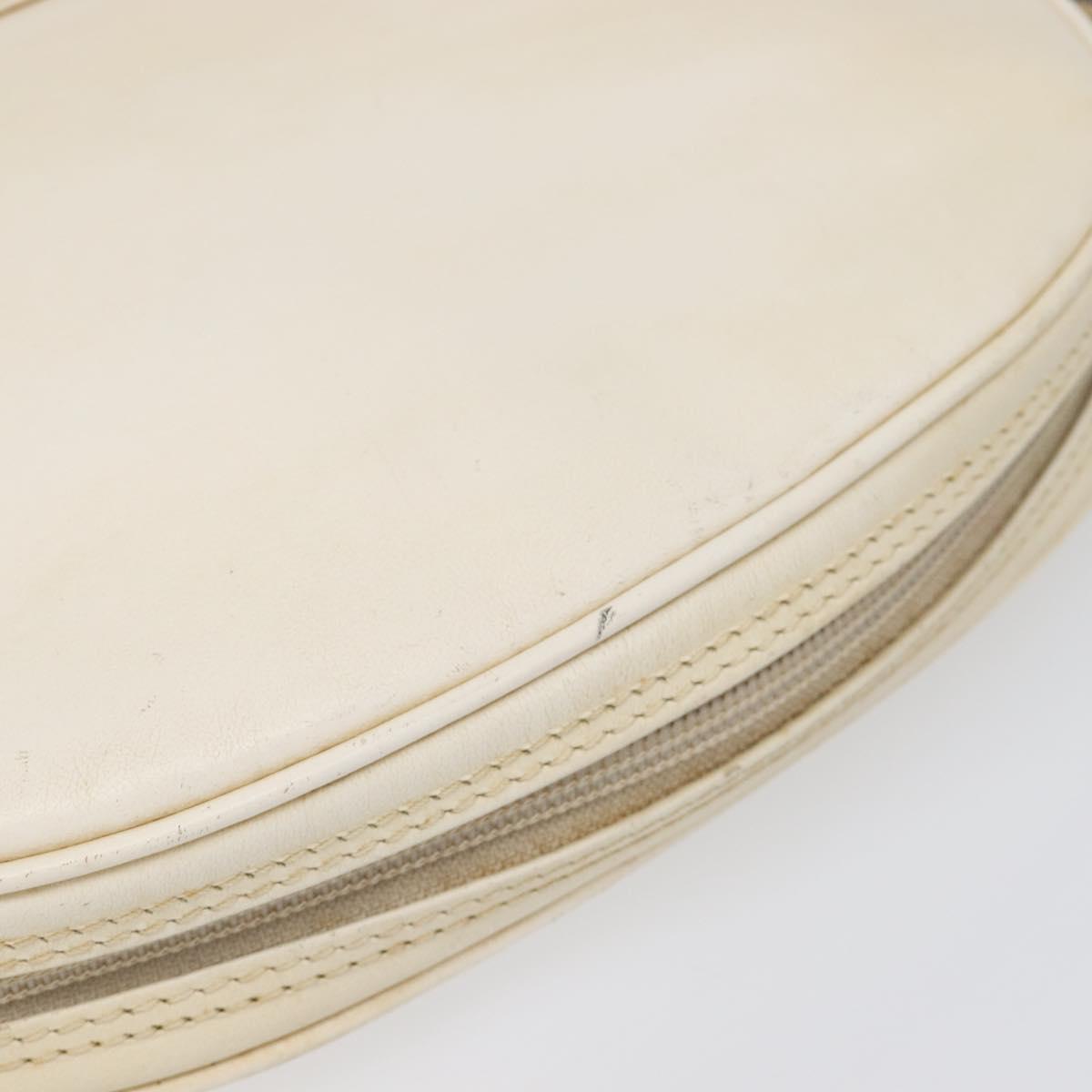SAINT LAURENT Shoulder Bag Leather Beige Gold Auth 201477