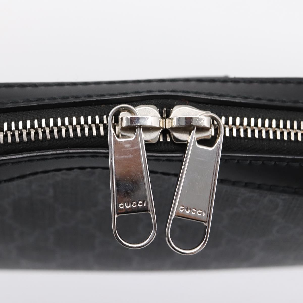 GUCCI GG Supreme Clutch Bag PVC Black Silver 495562 Auth 201486V