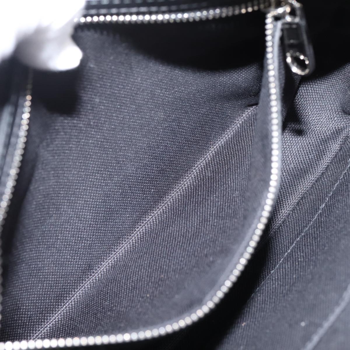 GUCCI GG Supreme Clutch Bag PVC Black Silver 495562 Auth 201486V