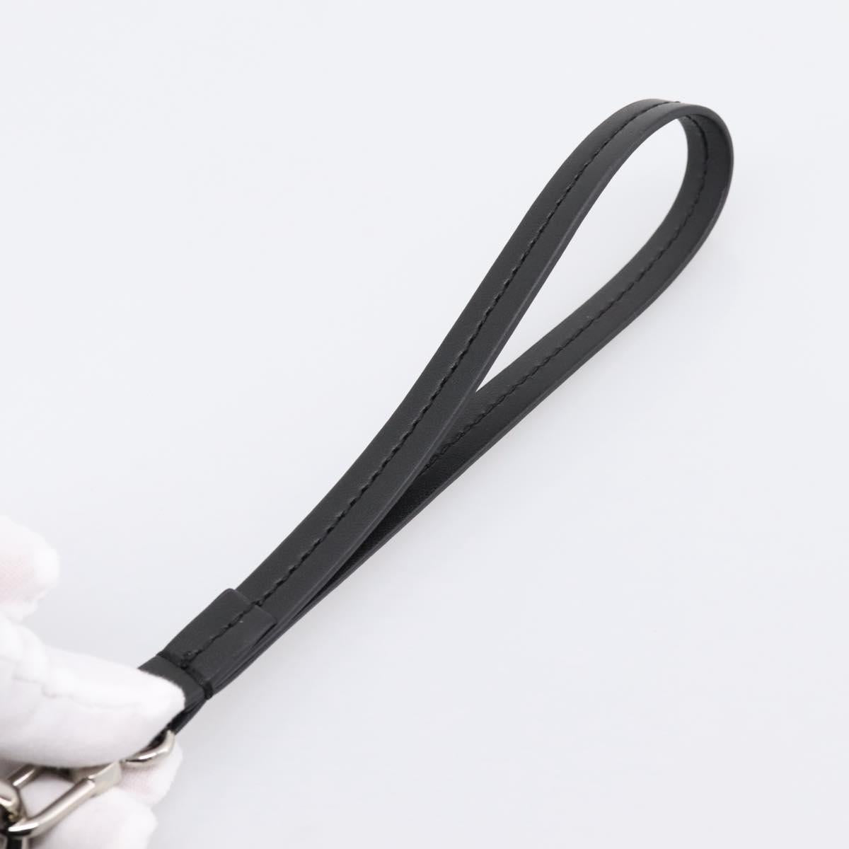 GUCCI GG Supreme Clutch Bag PVC Black Silver 495562 Auth 201486V