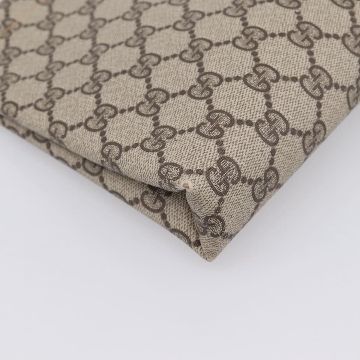 GUCCI GG Supreme Clutch Bag PVC Beige Gold 67 039 5229 Auth 201488