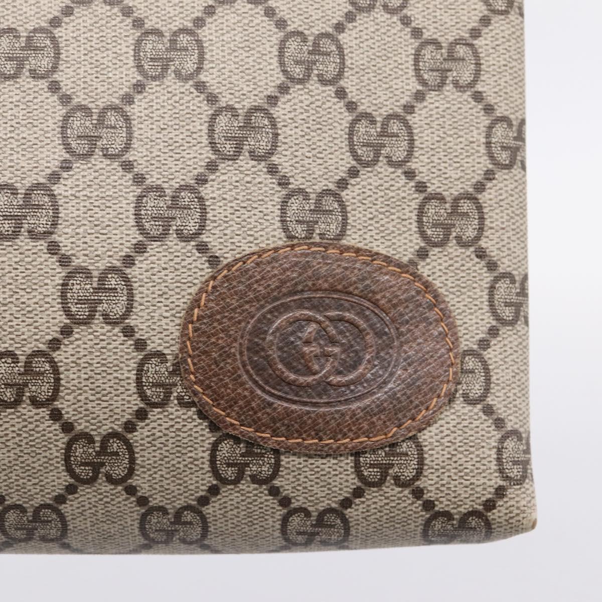 GUCCI GG Supreme Clutch Bag PVC Beige Gold 67 039 5229 Auth 201488