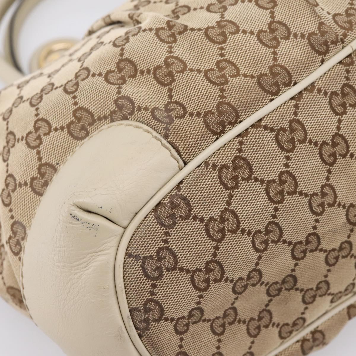 GUCCI GG Canvas Sukey Hand Bag 2way Beige Gold 247902 Auth 201493