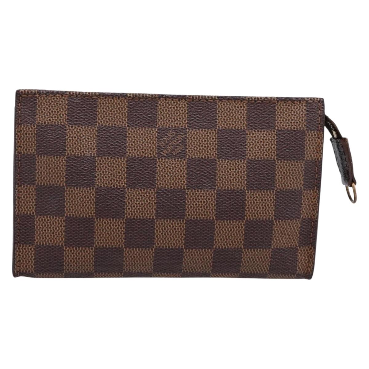 LOUIS VUITTON Damier Ebene Marais Pouch LV Auth 201498A