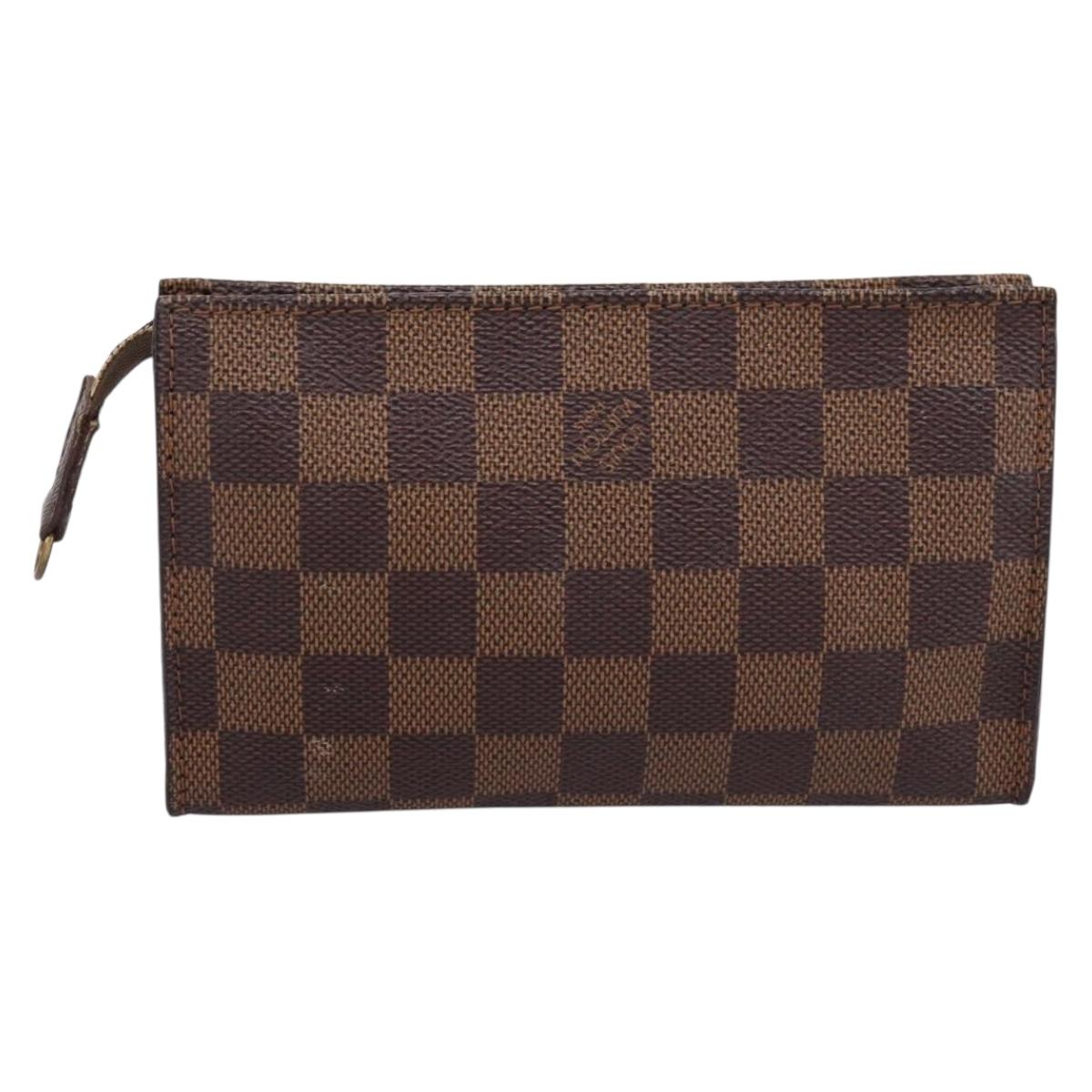 LOUIS VUITTON Damier Ebene Marais Pouch LV Auth 201498A