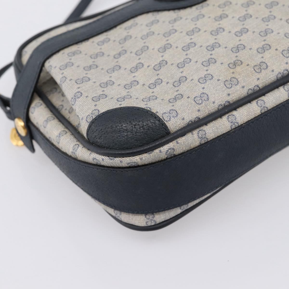 GUCCI Micro GG Supreme Shoulder Bag PVC Navy Gold 007 084 0423 Auth 201500